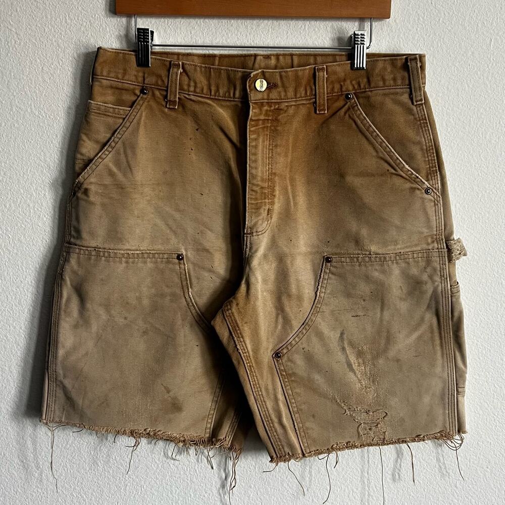 Carhartt faded brown double knee work wear carpenter shorts